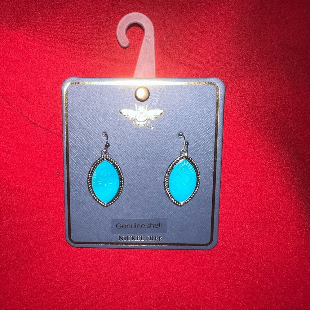 Genuine Shell Drop Statement Earrings (Nickel Fre… - image 1